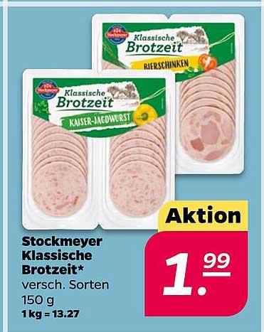 Stockmeyer Klassische Brotzeit* versch. Sorten 150 g 1 kg = 13,27