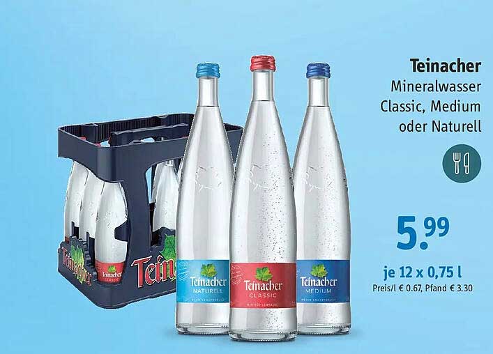 Teinacher Mineralwasser Classic, Medium oder Naturell