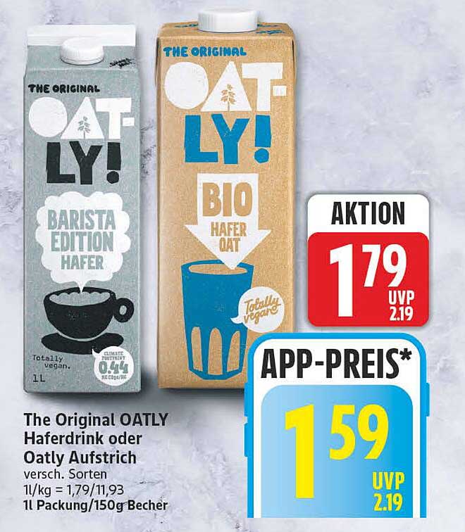 The Original OATLY Haferdrink oder Oatly Aufstrich versch. Sorten 1l/kg