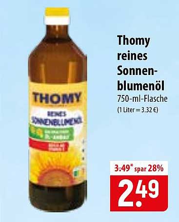 Thomy reines Sonnenblumenöl 750-ml-Flasche