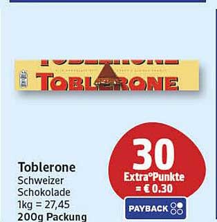 Toblerone Schweizer Schokolade 1kg = 27,45 200g Packung