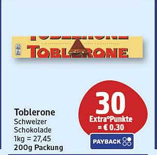 Toblerone Schweizer Schokolade 1kg = 27.45 200g Packung