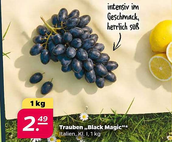 Trauben „Black Magic“** Italien, Kl. I, 1 kg