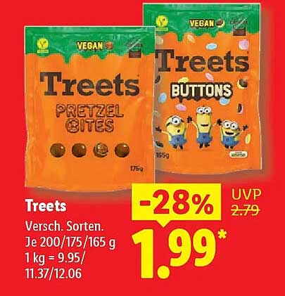 Treets Versch. Sorten. Je 200/175/165 g