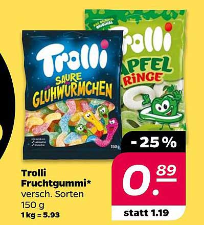 Trolli Fruchtgummi* versch. Sorten 150 g