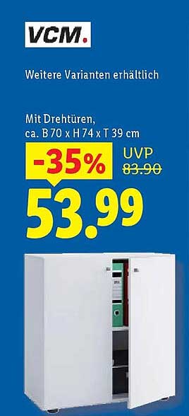 VCM. Mit Drehtüren, ca. B 70 x H 74 x T 39 cm