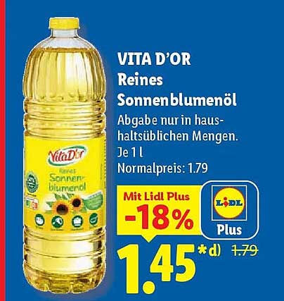 VITA D’OR Reines Sonnenblumenöl