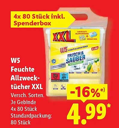 W5 Feuchte Allzweck-tücher XXL