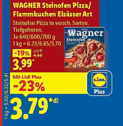 WAGNER Steinofen Pizza/ Flammkuchen Elsässer Art