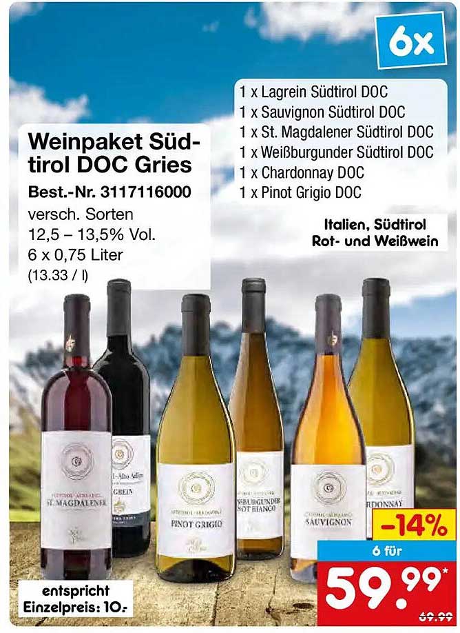 Weinpaket Südtirol DOC Gries