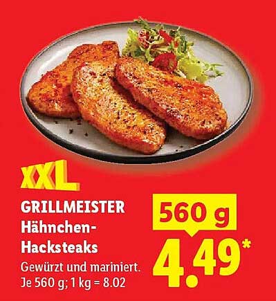 XXL GRILLMEISTER Hähnchen-Hacksteaks