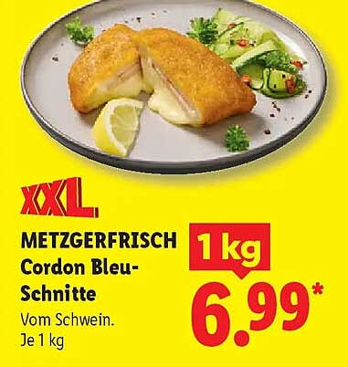 XXL METZGERFRISCH Cordon Bleu-Schnitte Vom Schwein. Je 1 kg