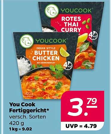 You Cook Fertiggericht* versch. Sorten 420 g 1 kg = 9.02