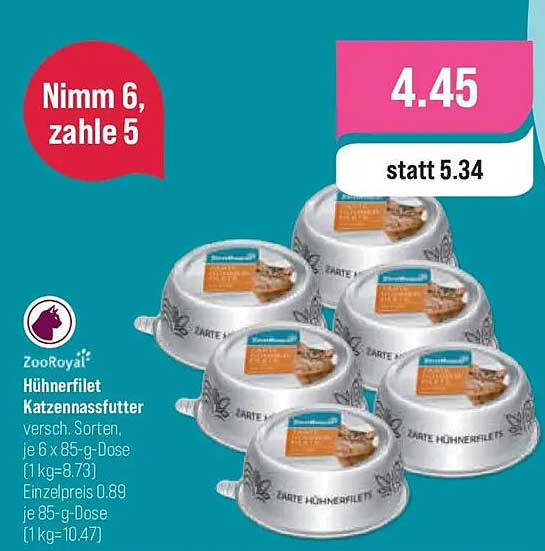 ZooRoyal Hühnerfilet Katzennassfutter