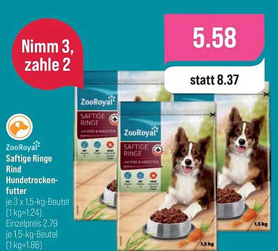 ZooRoyal Saftige Ringe Rind Hundetrockenfutter