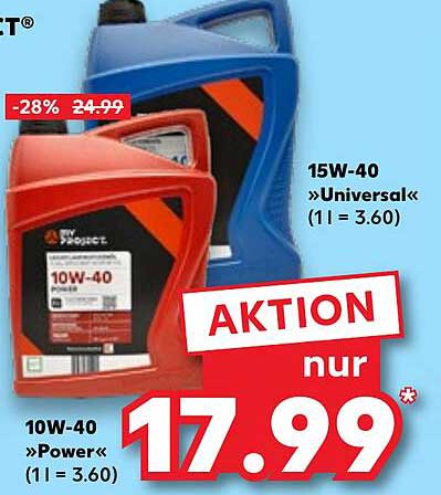 10W-40 »Power« und 15W-40 »Universal« Motoröl im Angebot