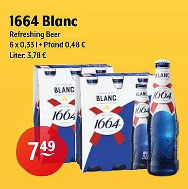 1664 Blanc - Erfrischendes Bier, 6 x 0,33 l