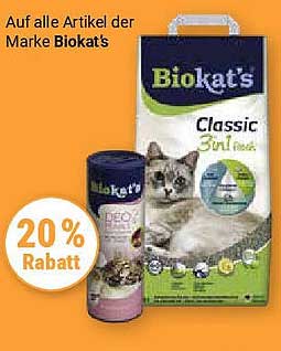 20% Rabatt auf alle Artikel der Marke Biokat's