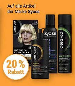 20% Rabatt auf alle Artikel der Marke Syoss