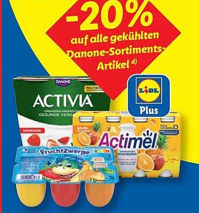 20% Rabatt auf alle gekühlten Danone-Sortiments-Artikel