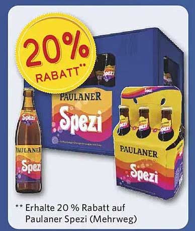 20% Rabatt auf Paulaner Spezi (Mehrweg)