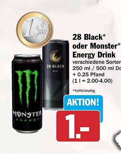 28 Black* oder Monster* Energy Drink 250 ml / 500 ml