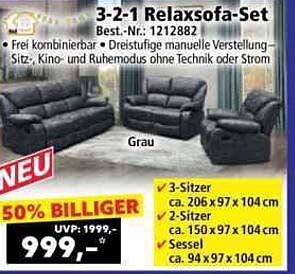 3-2-1 Relaxsofa-Set