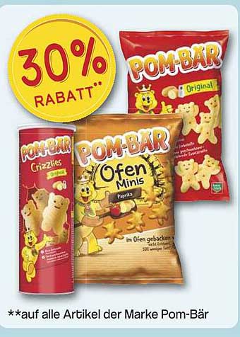 30% Rabatt auf alle Artikel der Marke Pom-Bär