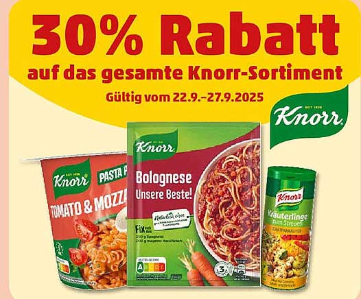 30% Rabatt auf das gesamte Knorr-Sortiment
