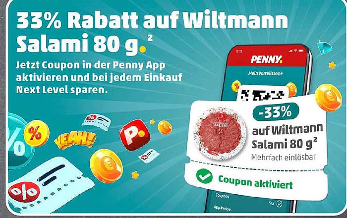 33% Rabatt auf Wiltmann Salami 80 g