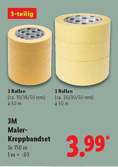 3M Maler-Kreppbandset 3-teilig