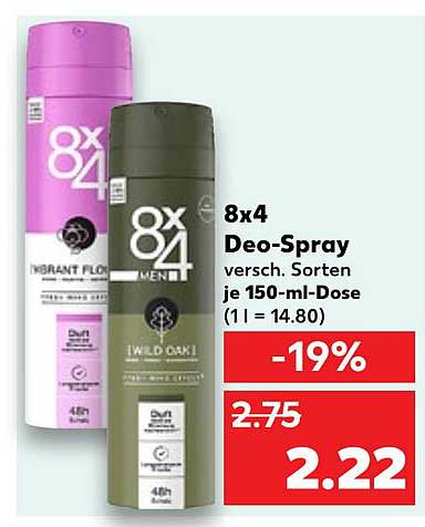 8x4 Deo-Spray verschiedene Sorten je 150-ml-Dose