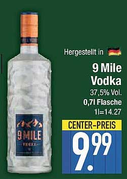 9 Mile Vodka - 0,7l Flasche