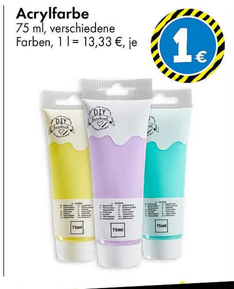 Acrylfarbe 75 ml in verschiedenen Farben