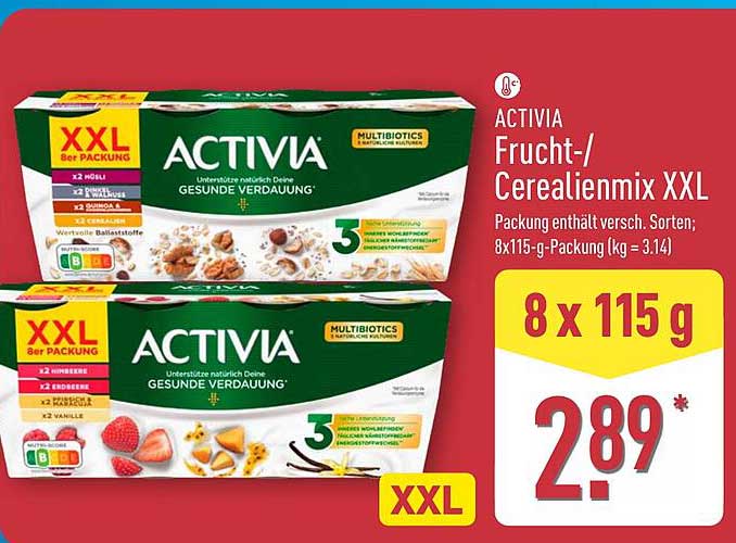 ACTIVIA Frucht-/ Cerealienmix XXL 8 x 115 g