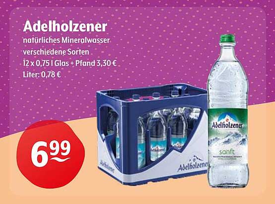 Adelholzener natürliches Mineralwasser verschiedene Sorten