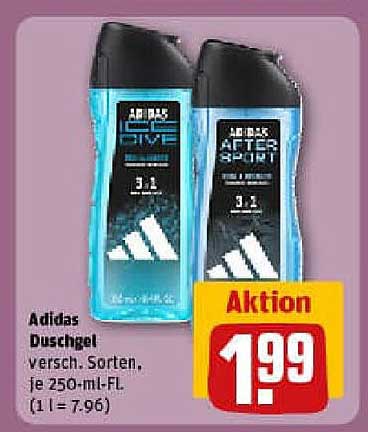 Adidas Duschgel versch. Sorten, je 250-ml-FL