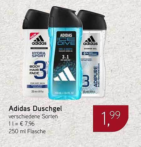 Adidas Duschgel verschiedene Sorten 250 ml Flasche