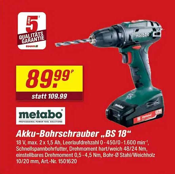 Akku-Bohrschrauber „BS 18“