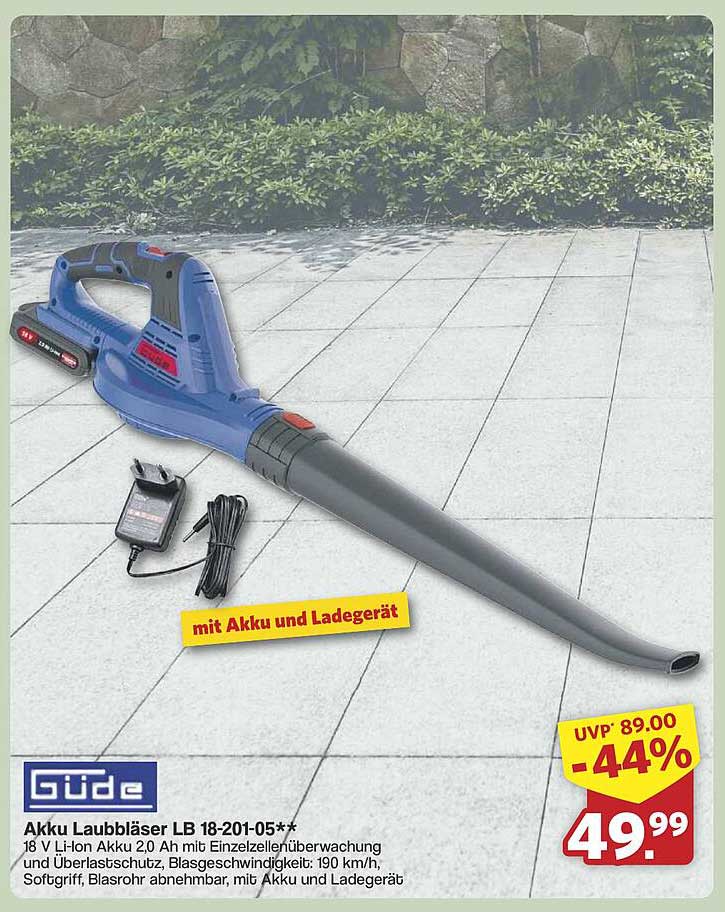 Akku Laubbläser LB 18-201-05 mit Akku und Ladegerät