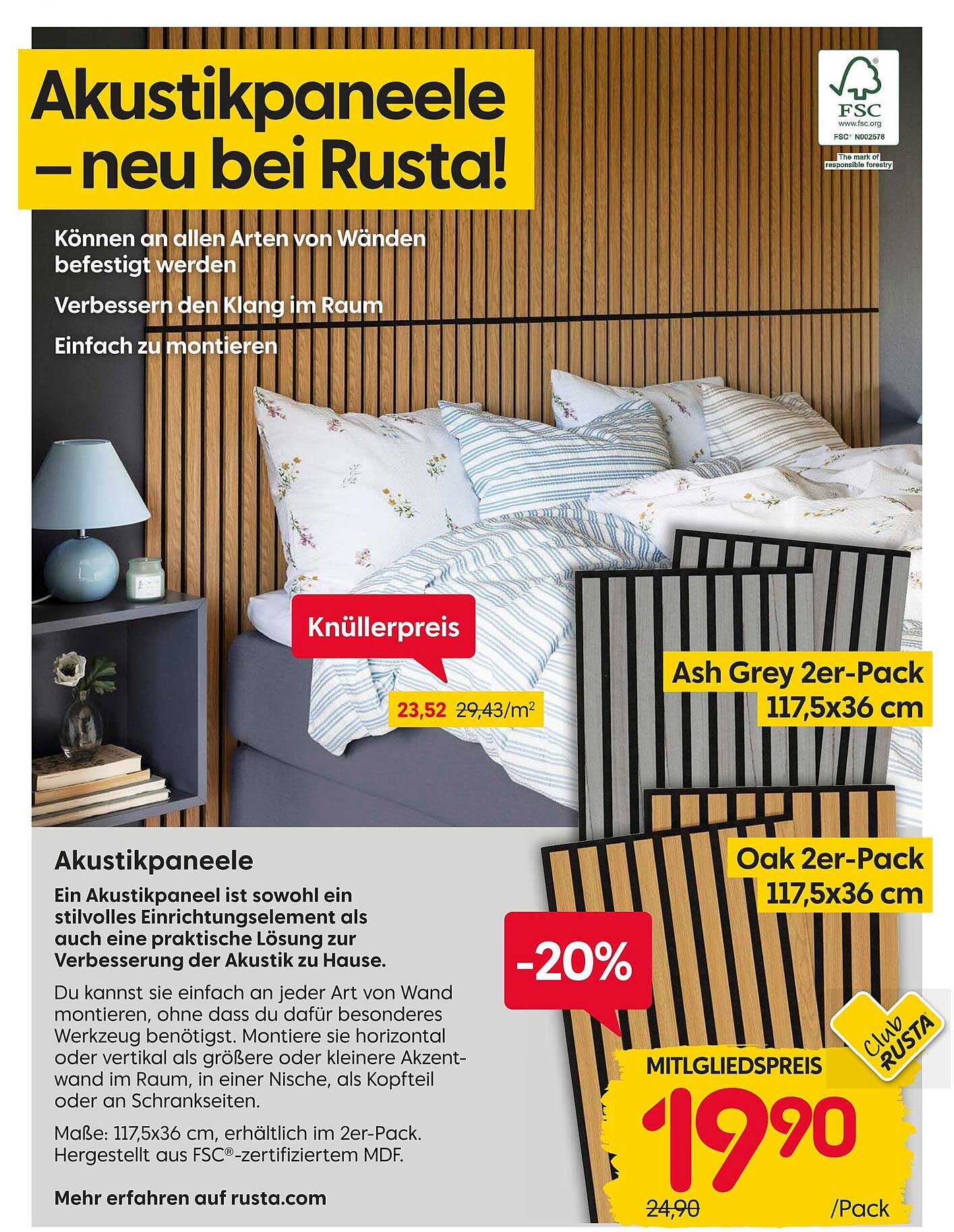 Akustikpaneele - neu bei Rusta!