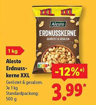 Alesto Erdnusskerne XXL - Geröstet & Gesalzen 1 kg