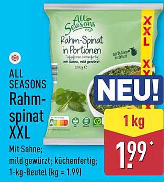 ALL SEASONS Rahm-Spinat XXL 1 kg