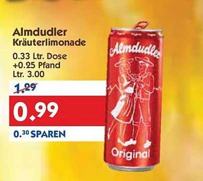 Almdudler Kräuterlimonade 0.33 L Dose