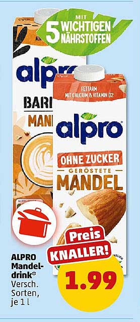 ALPRO Mandeldrink, verschiedene Sorten, je 1 l