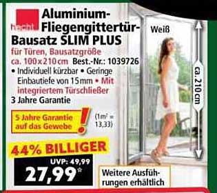 Aluminium-Fliegengittertür-Bausatz SLIM PLUS für Türen