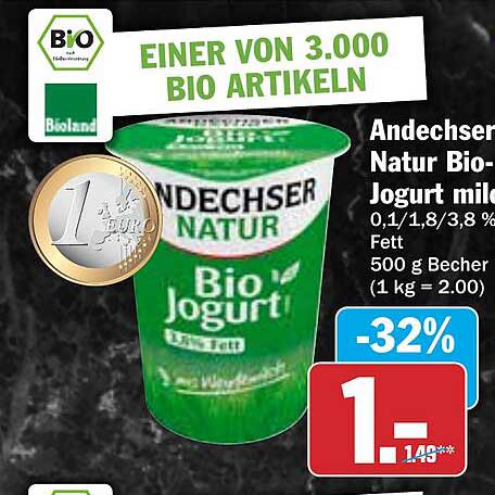 Andechser Natur Bio-Joghurt mild 500 g