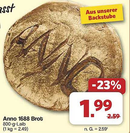 Anno 1688 Brot 800-g-Laib