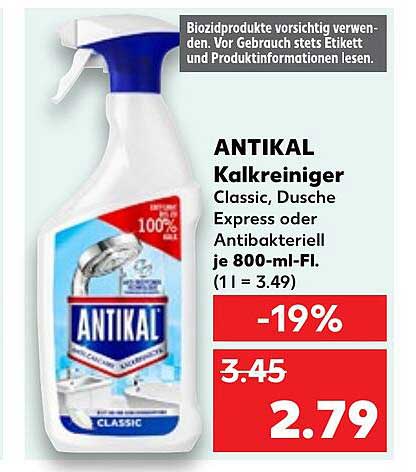 ANTIKAL Kalkreiniger Classic, Dusche Express oder Antibakteriell 800-ml-Fl.