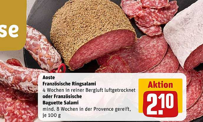 Aoste Französische Ringsalami oder Baguette Salami, je 100 g